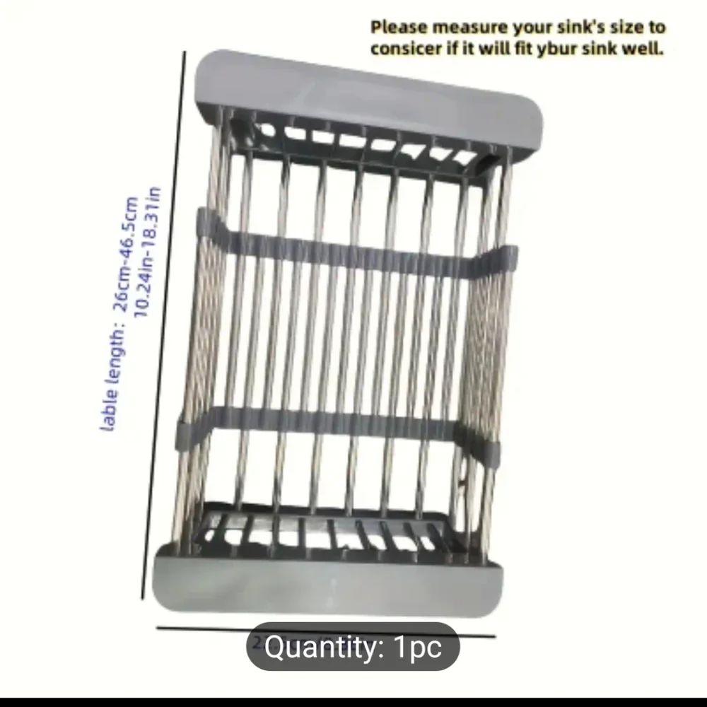Stainless adjustable dish rack